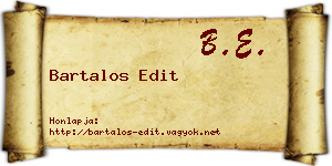 Bartalos Edit névjegykártya